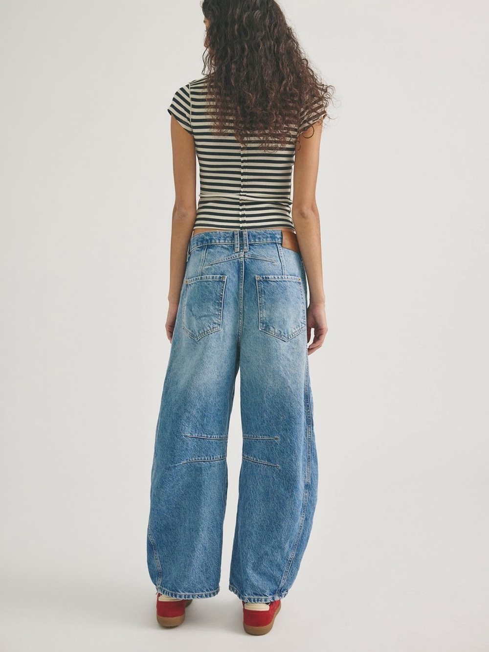 Free People Light Blue Boyfriend Jeans - Relaxed Wide Leg - Picture 2 of 4